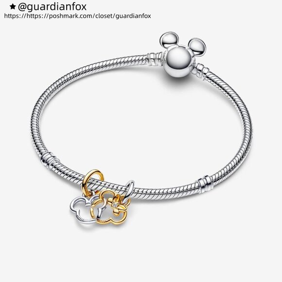 Pandora Disney Mickey Mouse & Minnie Mouse Splittable Dangle Charm - Picture 3 of 5